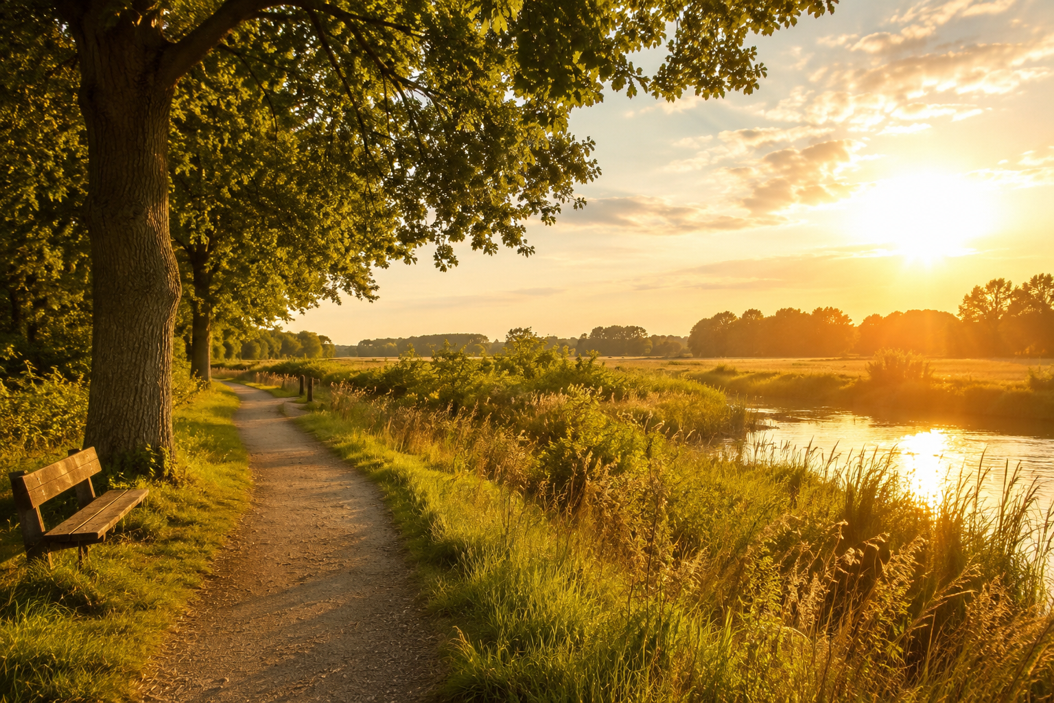 Golden Hour Riverside Path